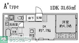 FABRIC蒲田westResidence 1DKの間取図画像