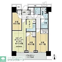 ザ・パークハウス晴海タワーズクロノレジデンス 3SLDKの間取図画像