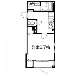 ラスパセス代々木 1Kの間取図画像