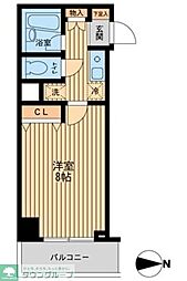 ドゥーエ西大島 1Kの間取図画像