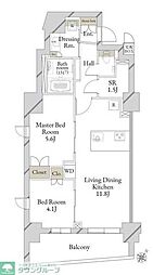 LiveCasa文京千石premier 2SLDKの間取図画像