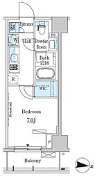 パークアクシス木場キャナルウエスト 1Kの間取図画像