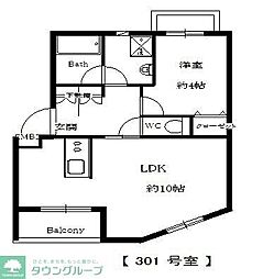 ウィステリア渋谷 1LDKの間取図画像
