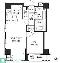 グランスイート銀座レスティモナーク 1LDKの間取図画像