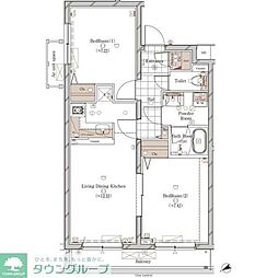GALICIA中目黒 2LDKの間取図画像