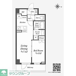 AlphaPrime東陽町 1LDKの間取図画像