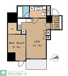 レジディアタワー目黒不動前 1LDKの間取図画像