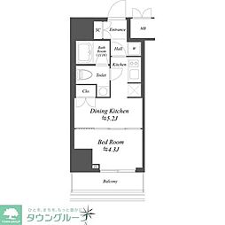 アイフラット文京本駒込 1DKの間取図画像