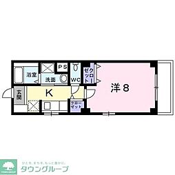 美麗ビル 1Kの間取図画像