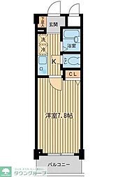 アーデン目黒不動前 1Kの間取図画像