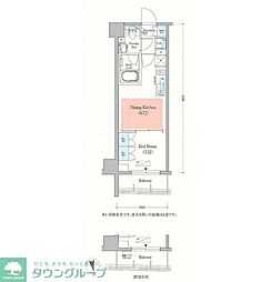アーバネックス日本橋馬喰町 1DKの間取図画像