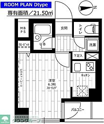 ステージグランデ南麻布 ワンルームの間取図画像