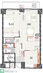 シェルクレール大森 2DKの間取図画像