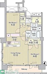 プライムアーバン東中野コート 2LDKの間取図画像