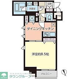 パレステュディオ浜松町 1DKの間取図画像