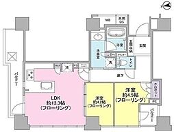ライオンズタワー目黒川 2LDKの間取図画像