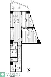 COSMOSREIDShinjukuYochomachi 2LDKの間取図画像