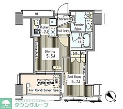マイタワーレジデンス 1DKの間取図画像