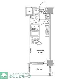 ザ・パークハビオ西大井 ワンルームの間取図画像