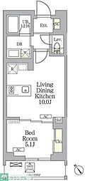 グランパーク千駄ヶ谷レジデンス 1LDKの間取図画像