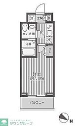 レジディア蒲田 1Kの間取図画像