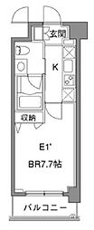 カスタリア中目黒 1Kの間取図画像