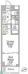AIFLAT馬込 2Kの間取図画像