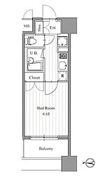 フィットエル森下 1Kの間取図画像