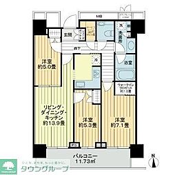 ザ・パークハウス晴海タワーズクロノレジデンス 3SLDKの間取図画像