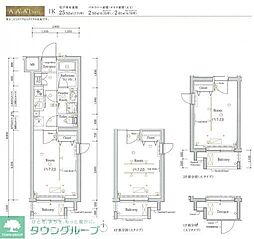 スカイコートルアナ御殿山 1Kの間取図画像