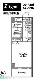 アジリア南麻布J's 1Kの間取図画像
