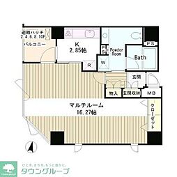 クレイドル日本橋 1Kの間取図画像