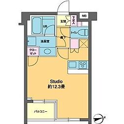 カスタリア高輪台2 ワンルームの間取図画像