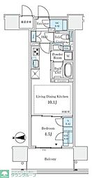 グランドシティタワー月島 1LDKの間取図画像