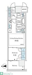グランドシティタワー月島 1LDKの間取図画像