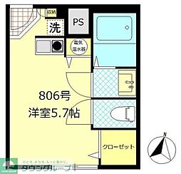 九段アビタシオン ワンルームの間取図画像