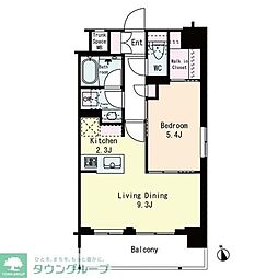 フレンシア蒲田 1LDKの間取図画像