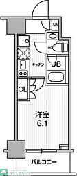 JMFレジデンス北品川 1Kの間取図画像