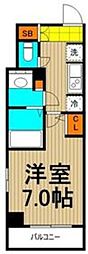ログ銀座東 1Kの間取図画像