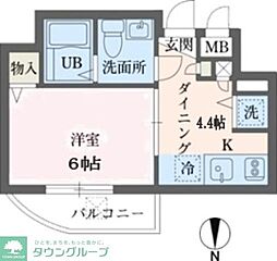 ウインベルデュエット恵比寿2 1DKの間取図画像