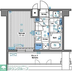 グランド・ガーラ三田 1Kの間取図画像