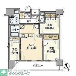リビオ蒲田ザ・ゲート 3LDKの間取図画像