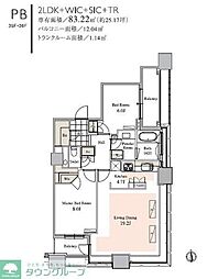 タワーコート北品川 2LDKの間取図画像
