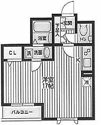 プロスペクト初台 ワンルームの間取図画像