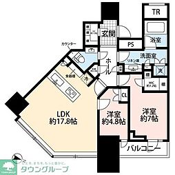 パークコート渋谷ザタワー 2LDKの間取図画像