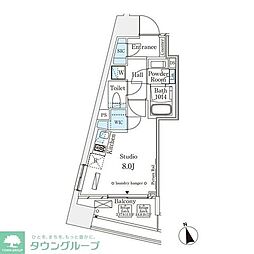パークナードフィット南青山Vista ワンルームの間取図画像