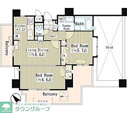 インザガーデン 2LDKの間取図画像