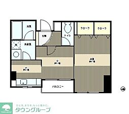 四ッ谷ハウス 1DKの間取図画像