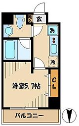 エスティメゾン戸越 1Kの間取図画像