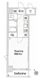 グランヴァン銀座東 1Kの間取図画像